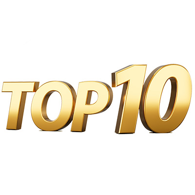 Gold top 10 block letters